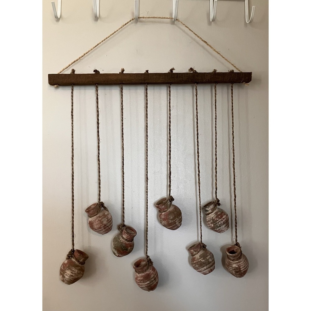 Rustic Hanging Clay Pots Wall Décor Mini Marks Southwest Farmhouse - Picture 6 of 6